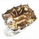 REF-104145-Rings very current smoked quartz